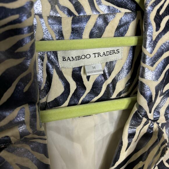 Bamboo Traders Silver Zebra Open Front Blazer Sz M - Picture 5 of 13
